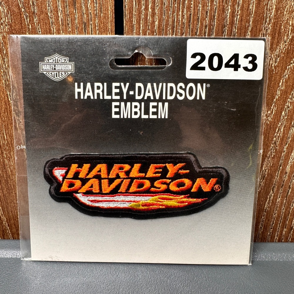 NEW 2005 Harley-Davidson 4" Embroidered Flame Logo Patch Bikercore Y2K Rare Bike